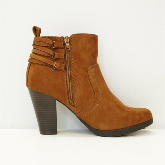 Rialto Womens Shoes Sonny High Heel Ankle Boot Bootie Walnut Faux Suede 8 M - Picture 5 of 8